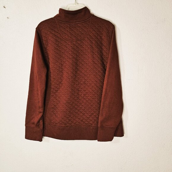 L.L. Bean Women's Burgundy Cozy Quilted Sweatshirt 1/4 Zip Pullover Size XL P - Picture 6 of 8